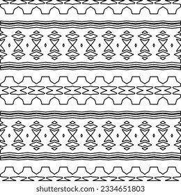 Abstract background with figures from lines. black and white pattern for web page, textures, card, poster, fabric, textile. Monochrome graphic repeating design.