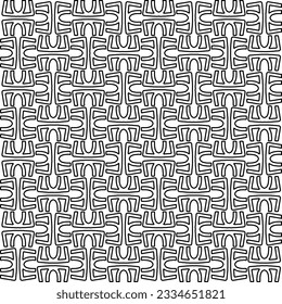 Abstract background with figures from lines. black and white pattern for web page, textures, card, poster, fabric, textile. Monochrome graphic repeating design.