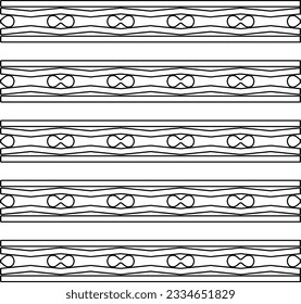 Abstract background with figures from lines. black and white pattern for web page, textures, card, poster, fabric, textile. Monochrome graphic repeating design.