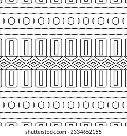 Abstrakter Hintergrund mit Figuren aus Linien. schwarz-weißes Muster für Webseiten, Texturen, Karten, Poster, Stoff, Textilien. Monochrome grafische Wiederholungsdesign.