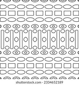 Abstract background with figures from lines. black and white pattern for web page, textures, card, poster, fabric, textile. Monochrome graphic repeating design.