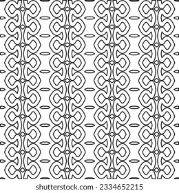 Abstract background with figures from lines. black and white pattern for web page, textures, card, poster, fabric, textile. Monochrome graphic repeating design.