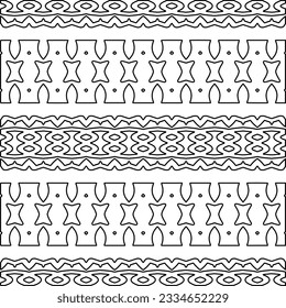 Abstract background with figures from lines. black and white pattern for web page, textures, card, poster, fabric, textile. Monochrome graphic repeating design.