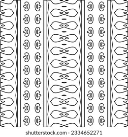 Abstract background with figures from lines. black and white pattern for web page, textures, card, poster, fabric, textile. Monochrome graphic repeating design.