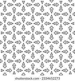 Abstract background with figures from lines. black and white pattern for web page, textures, card, poster, fabric, textile. Monochrome graphic repeating design.