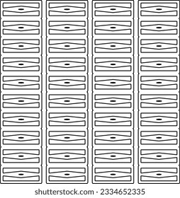 Abstract background with figures from lines. black and white pattern for web page, textures, card, poster, fabric, textile. Monochrome graphic repeating design.