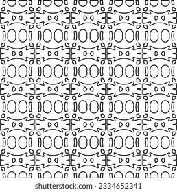 Abstract background with figures from lines. black and white pattern for web page, textures, card, poster, fabric, textile. Monochrome graphic repeating design.