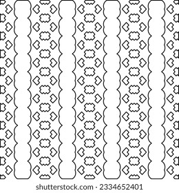 Abstract background with figures from lines. black and white pattern for web page, textures, card, poster, fabric, textile. Monochrome graphic repeating design.
