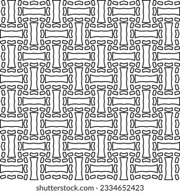Abstract background with figures from lines. black and white pattern for web page, textures, card, poster, fabric, textile. Monochrome graphic repeating design.