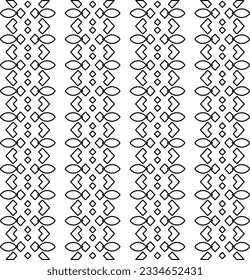 Abstract background with figures from lines. black and white pattern for web page, textures, card, poster, fabric, textile. Monochrome graphic repeating design.