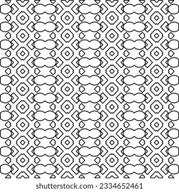 Abstract background with figures from lines. black and white pattern for web page, textures, card, poster, fabric, textile. Monochrome graphic repeating design.