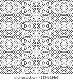 Abstract background with figures from lines. black and white pattern for web page, textures, card, poster, fabric, textile. Monochrome graphic repeating design.