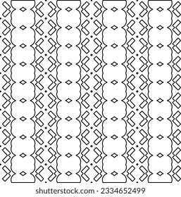 Abstract background with figures from lines. black and white pattern for web page, textures, card, poster, fabric, textile. Monochrome graphic repeating design.