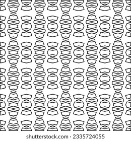 Abstract background with figures from lines. black and white pattern for web page, textures, card, poster, fabric, textile. Monochrome graphic repeating design.