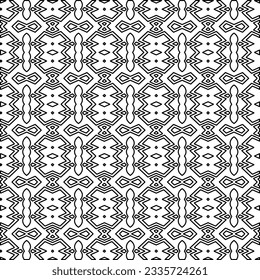 Abstrakter Hintergrund mit Figuren aus Linien. schwarz-weißes Muster für Webseiten, Texturen, Karten, Poster, Stoff, Textilien. Monochrome grafische Wiederholungsdesign.