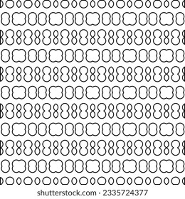 Abstract background with figures from lines. black and white pattern for web page, textures, card, poster, fabric, textile. Monochrome graphic repeating design.