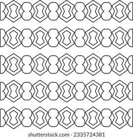 Abstract background with figures from lines. black and white pattern for web page, textures, card, poster, fabric, textile. Monochrome graphic repeating design.