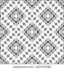 Abstract background with figures from lines. black and white pattern for web page, textures, card, poster, fabric, textile. Monochrome graphic repeating design.