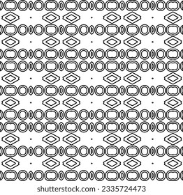 Abstrakter Hintergrund mit Figuren aus Linien. schwarz-weißes Muster für Webseiten, Texturen, Karten, Poster, Stoff, Textilien. Monochrome grafische Wiederholungsdesign.
