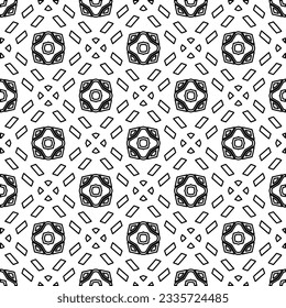 Abstract background with figures from lines. black and white pattern for web page, textures, card, poster, fabric, textile. Monochrome graphic repeating design.