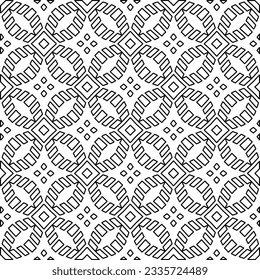 Abstract background with figures from lines. black and white pattern for web page, textures, card, poster, fabric, textile. Monochrome graphic repeating design.