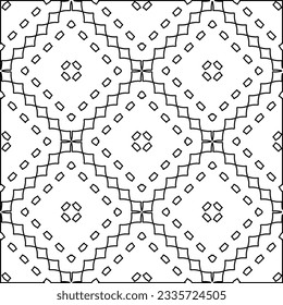 Abstract background with figures from lines. black and white pattern for web page, textures, card, poster, fabric, textile. Monochrome graphic repeating design.