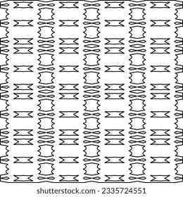 Abstract background with figures from lines. black and white pattern for web page, textures, card, poster, fabric, textile. Monochrome graphic repeating design.