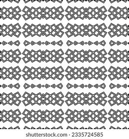 Abstract background with figures from lines. black and white pattern for web page, textures, card, poster, fabric, textile. Monochrome graphic repeating design.