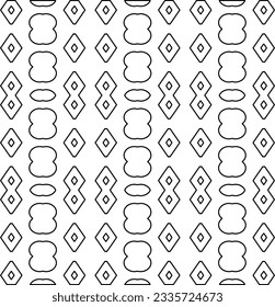 Abstract background with figures from lines. black and white pattern for web page, textures, card, poster, fabric, textile. Monochrome graphic repeating design.