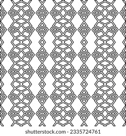 Abstract background with figures from lines. black and white pattern for web page, textures, card, poster, fabric, textile. Monochrome graphic repeating design.