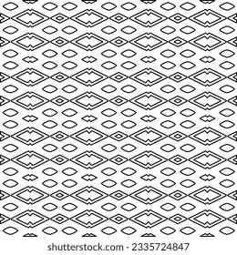 Abstract background with figures from lines. black and white pattern for web page, textures, card, poster, fabric, textile. Monochrome graphic repeating design.