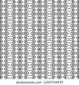 Abstract background with figures from lines. black and white pattern for web page, textures, card, poster, fabric, textile. Monochrome graphic repeating design.