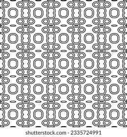 Abstrakter Hintergrund mit Figuren aus Linien. schwarz-weißes Muster für Webseiten, Texturen, Karten, Poster, Stoff, Textilien. Monochrome grafische Wiederholungsdesign.