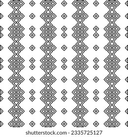 Abstract background with figures from lines. black and white pattern for web page, textures, card, poster, fabric, textile. Monochrome graphic repeating design.