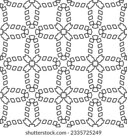 Abstract background with figures from lines. black and white pattern for web page, textures, card, poster, fabric, textile. Monochrome graphic repeating design.