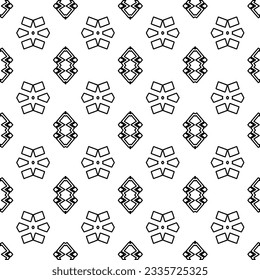 Abstract background with figures from lines. black and white pattern for web page, textures, card, poster, fabric, textile. Monochrome graphic repeating design.