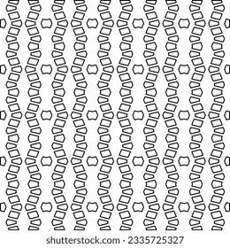 Abstract background with figures from lines. black and white pattern for web page, textures, card, poster, fabric, textile. Monochrome graphic repeating design.