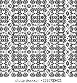 Abstract background with figures from lines. black and white pattern for web page, textures, card, poster, fabric, textile. Monochrome graphic repeating design.