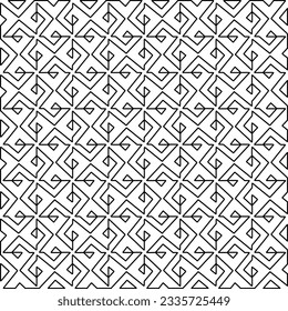 Abstract background with figures from lines. black and white pattern for web page, textures, card, poster, fabric, textile. Monochrome graphic repeating design.