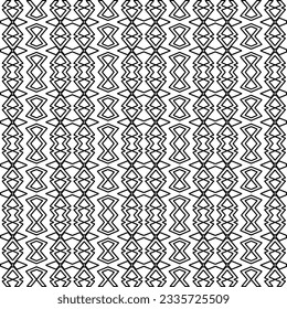 Abstract background with figures from lines. black and white pattern for web page, textures, card, poster, fabric, textile. Monochrome graphic repeating design.