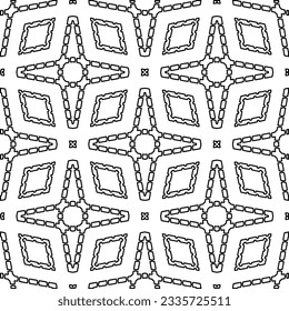 Abstract background with figures from lines. black and white pattern for web page, textures, card, poster, fabric, textile. Monochrome graphic repeating design.