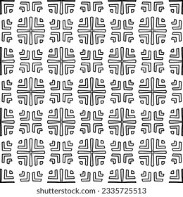 Abstract background with figures from lines. black and white pattern for web page, textures, card, poster, fabric, textile. Monochrome graphic repeating design.