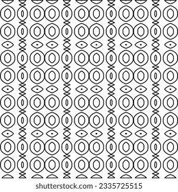 Abstract background with figures from lines. black and white pattern for web page, textures, card, poster, fabric, textile. Monochrome graphic repeating design.