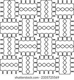 Abstract background with figures from lines. black and white pattern for web page, textures, card, poster, fabric, textile. Monochrome graphic repeating design.