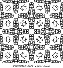 Abstract background with figures from lines. black and white pattern for web page, textures, card, poster, fabric, textile. Monochrome graphic repeating design.