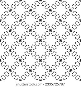 Abstract background with figures from lines. black and white pattern for web page, textures, card, poster, fabric, textile. Monochrome graphic repeating design.