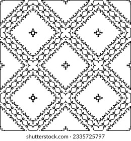 Abstract background with figures from lines. black and white pattern for web page, textures, card, poster, fabric, textile. Monochrome graphic repeating design.