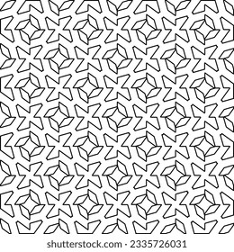 Abstract background with figures from lines. black and white pattern for web page, textures, card, poster, fabric, textile. Monochrome graphic repeating design.