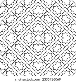 Abstract background with figures from lines. black and white pattern for web page, textures, card, poster, fabric, textile. Monochrome graphic repeating design.
