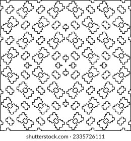 Abstract background with figures from lines. black and white pattern for web page, textures, card, poster, fabric, textile. Monochrome graphic repeating design.